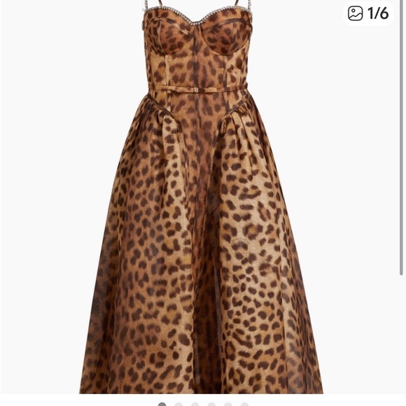 Zimmermann Strapless Leopard Print Dress - Picture 3 of 10